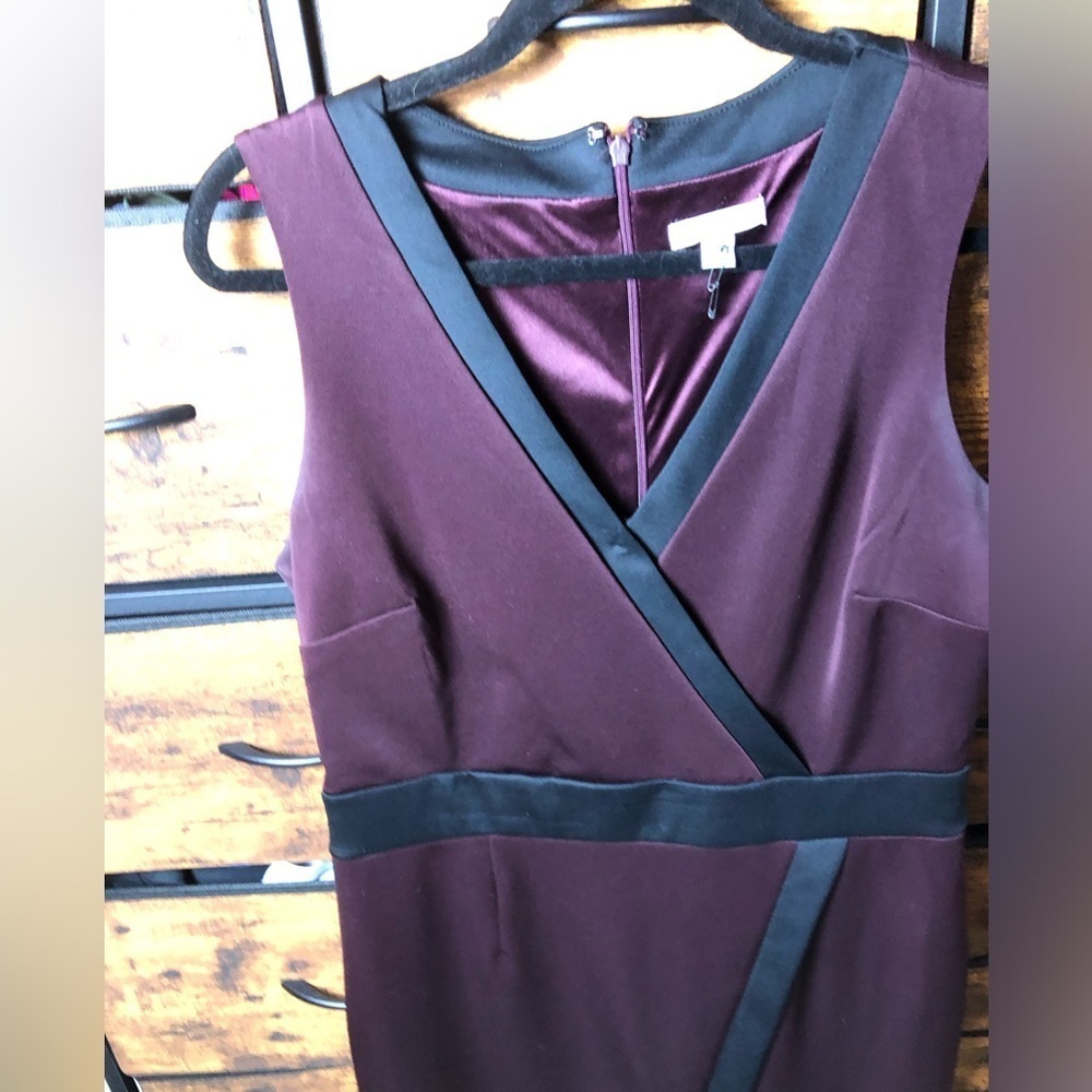 New York & Company Plum and Black Midi Dress - Picture 7 of 16